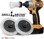 3 Pack Drill Brush Power Scrubber Cleaning Brush - Soft White Drill Brush Set - Car Detailing Kit - Cleaning Drill Brush Set for crevices and Hard to get to Areas - Power Scrubbing Brush for Drill