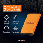 Suds Lab SC Synthetic Clay Mitt for Car Detailing – Reusable Clay Bar Mitt to Remove Paint Overspray, Water Spots, Tree Sap & Rail Dust from Paint, Glass & Plastic