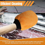 wuyaoyao 2PCS Car Wash Mitts, Soft Coral Fleece Cleaning Glove for Cars Washing, Scratch-Free & Lint-Free, Reusable Microfiber Wash Mitts, Automotive Cleaning Supplies, Car Accessories (Palm Glove)