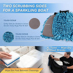 5-in-1 Salt Remover Wash Kit, pH Neutral Boat Cleaner for Boats, Cars& Boating Accessories, Marine Engines & Outboard Motor Flush, Includes Foam Sprayer, XL Towel, Wash Mitt & Scuff Erasers