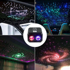 ATOKEE Dual Color Twinkle 600pcs Starlight Headliner Kit, 0.03in 9.8ft 20W Fiber Optic Star Lights for Car Roof Use, Control by APP/Remote
