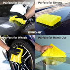 PROJE' Yellow Microfiber Towel for Car - Ultra Absorbent - Car Drying, Polishing, Buffing Cloth & Interior Detailing Towel - 500 GSM 16x16in - Auto Detailing Supplies - Pack of 6 Premium Car Care