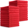 Tallew 15 Pcs Car Microfiber Towels Buffing Drying Wash Cleaning Cloths Plush Large Towels Thick Care Polishing Detailing Waxing Scratch Proof Towel, 15.75 x 15.75 Inch (Red)