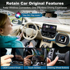 Wireless CarPlay & Android Auto Adapter, One-Click Switch Mini Size WiFi 6 & Bluetooth 5.4 Adapter, Fast Auto-Reconnect, Compatible with iOS 10+/Android 11+, for Factory Wired CarPlay Cars