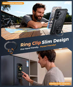 FNTCASE for Samsung Galaxy S26+ Plus Case: with [Magnetic Ring Kickstand] [Screen Protector] [Compatible with MagSafe] [Military-Grade Drop Protection] Shockproof Grip Bumper TPU Sturdy Cases Black
