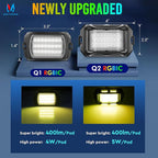 MICTUNING Q2+ MAX RGB+IC Rock Lights - 12 Pods Multi-Color DIY Effect Underglow Neon Kit, Individual Group Control, APP Music Sync, IP68 Waterproof