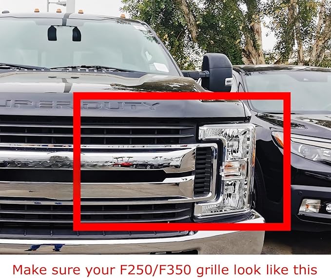 iJDMTOY Front Grille Side Mount Xenon White LED Daylight Driving Light Kit, Compatible With 2017-2019 Ford F250 F350 F450 XL XLT