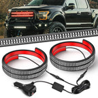 Nilight 2PCS 24 inch Truck Grille Strobe Lights Strip 384 LED Emergency Light Red Flexible Side Flashing Warning Caution Safety Waterproof Lighting Kit for Trucks Tow Plow Construction Vehicles