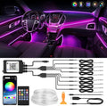 MICTUNING Car LED Interior Strip Light, 8 in 1 RGB Multicolor with 400 inches Fiber Optic Ambient Lighting Kits with Remote and APP Control, Car USB LED Strip Lights with Music Sync Mode