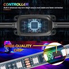 Nilight 4PCS 17.5inch LED Wheel Ring Lights RGB with APP and Remote Control Neon Lights Million Colors w/Turn Signal and Braking Function for Car Van SUV Truck