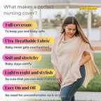 Breathable Nursing Cover Up for Breastfeeding - Privacy Nursing Covers - Newborn Essentials Must Haves - Improved Ponchy by Gold Mamas - Nude