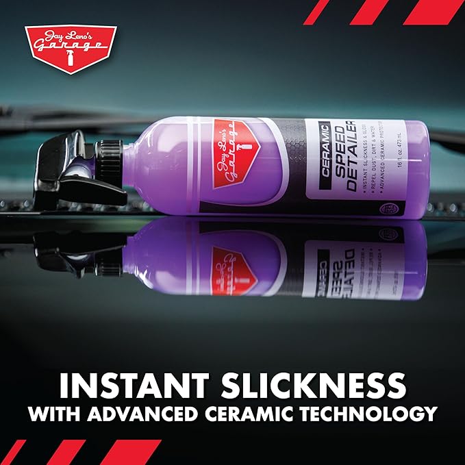 Jay Leno’s Garage Ceramic Speed Detailer Spray Quick Car Detailer for Cars Trucks Motorcycles and Watercraft Enhances Gloss Slickness Hydrophobic Protection Boosts Ceramic Coatings (16 OZ (Pack of 2))