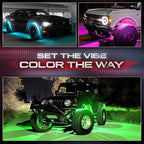 OPT7 Aura Pro Wheel Well Lights Kit with APP & Remote Control, 4pc 24" Waterproof LED Strips, Music Sync, RGB Multi-Color Modes Neon Tire Rim Lights for Car Truck SUV Van