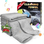 Microfiber Towels Cleaning Car Interior & Exterior,Microfiber Cloths Highly Absorbent,Car Wash Rags Lint Free and Reusable,Fits House,Kitchen,Bathroom,Office,16"x16"|Grey 6-Pack