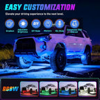 Nilight 4Pcs RGBW Aluminum Underglow Neon Accent Strip Lights 252LEDs Door Assist Multi Color DIY Sound Active Function Music Mode with APP and Remote Control Underbody Light Strips for Car Truck RV