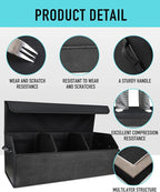 Fyzeoty Car Organizers for Trunk for Suv Sedan, Leather Storage Box,Extra Large,Magnetic Lid,Collapsible and Adjustable, S004, Black