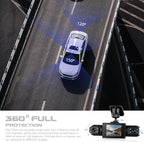 Dash Cam Front and Rear, 1080P Dash Camera for Cars, 4 Channel Car Camera Front Rear and Inside with Loop Recording, Night Vision, HDR, 24Hr Parking, G-Sensor, Night Vision