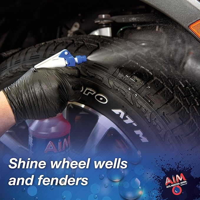 AIM Chemicals Super Gloss - Durable long lasting Tire Shine, Rubber & Vinyl Protector, Long-Lasting UV Protection, Versatile Application for Tires, Plastic Trims, Bumpers - Gal