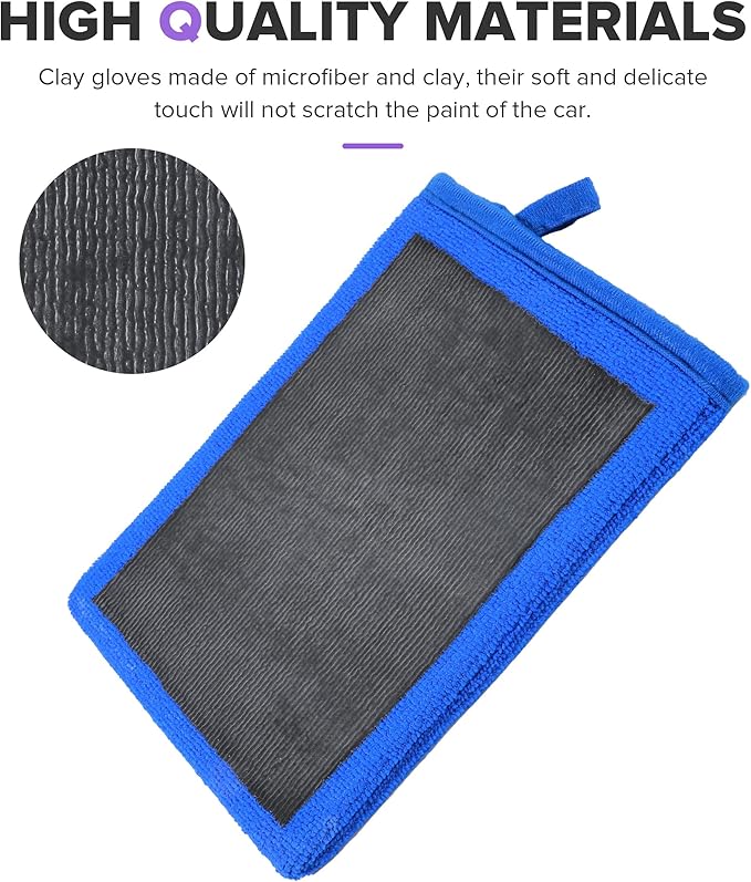 2PCS Clay Mitt,Car Accessories Clay Towel Auto Detailing,Anti-Scratch Clays Mitts for Cleaning Polishing Detailing Auto Paint,Glass,Wheels,Suitable for Sedans,Cars,Trucks,Commercial Vehicles