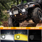 Nilight LED Pod Light with Amber/Black Covers 2 PCS 3 Inch 42 W Cubes Spot Flood Combo Off Road Light Super Bright Driving Fog Boat Lighting for Trucks Pickup Golf Cart SUV ATV UTV 4x4 Van Camper