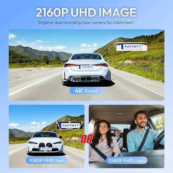 OEM Style Front 4K Dash Cam for Toyota Camry 2025 2026,Hybrid LE SE XSE XLE,Easy Installation,Hidden Design,WiFi & App Control,Loop Recording,G-Sensor,64GB Card