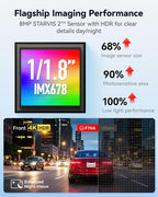 REDTIGER F7NA 4K Dual Dash Cam, STARVIS 2 IMX678, 8MP, 5GHz WiFi (20MB/s Fast Download), 4K Front 1080P Rear, GPS, Voice Control, WDR, HDR Night Vision, 24H Parking Mode, Support 512GB Max(No SD Card)