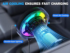 25W MagSafe Compatible Car Mount Charger with Air-Cooled, 3500gf Magnetic Phone Holder for iPhone and Android, Dash Air Vent with Rainbow Ambient Light Valentines Day Gifts