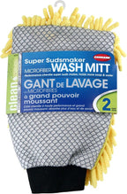 Carrand 45320 Microfiber Suds Maker Long Chenille Wash Mitt, Yellow