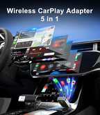 Wireless CarPlay Adapter for Apple iPhone & Android Auto - 2-in-1 Fast & Stable Mini CarPlay Adapter Convert Wired to Wireless, Plug & Play, Auto-Connect, No Delay, BT 5.4, 2.4G/5G WiFi