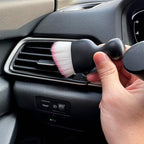 Car Detailing Brush, Soft Bristle Cleaning Brush, Scratch-Free Auto Duster Tool for Dashboard, Air Vents, Leather & Interior Cleaning (Black&Pink)