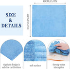 Tallew 16 Pcs 15 Pcs Car Microfiber Towels Buffing Drying Wash Cleaning Cloths Plush Large Towels Thick Care Polishing Detailing Waxing Scratch Proof Towel, 15.75 x 15.75 Inch (Light Blue)