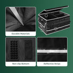 WELKIN 15GAL/60L Car Trunk Organizer with Lid & Dividers - Heavy Duty Collapsible Storage Organizer for SUV Sedan Truck - Waterproof Foldable Cargo Organizer for Groceries, Camping, Travel Accessories