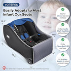 YOREPEK Infant Car Seat Travel Bag Backpack with Wheels, Fits for Doona Car Seat Stroller, Padded Carseat Bags for Air Travel with Shoulder Strap, Car Seat Storage Bag for Airplane with Side Pocket
