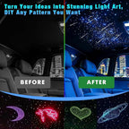 20W RGBW Twinkle Dual-Head APP Fiber Optic Lights, Pure White Meteor Light Kit+800pcs*0.03in(9.8ft/3m) Optical Fiber Star Ceiling Light Kit for Car Headliner Star/Home