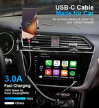 Coiled USB A to USB C Cable for Car 6FT 2Pack USB C Charger Cable Fast Charging Type C Charger Cord USB-C Cable Compatible with iPhone 17/16/15/Plus/Pro/Pro Max/Samsung Galaxy S23 A20 - Red