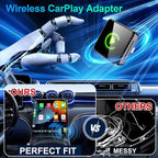 Wireless CarPlay Adapter 2026 Upgraded, 2-in-1 Adapter Converts Wired to Wireless Dongle, 5GHz WiFi Auto-Connection, Plug & Play for Cars with Factory Wired CarPlay/Android Auto (Grey)