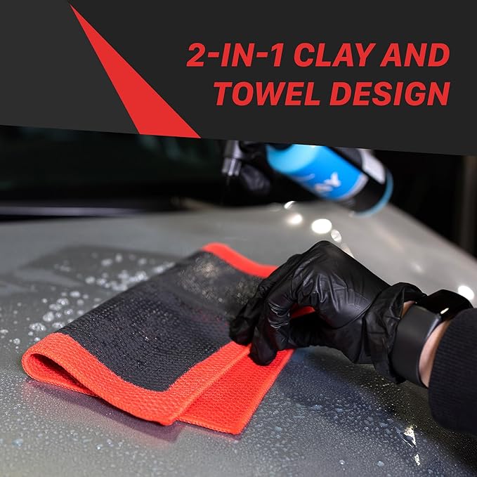 Maxshine Magic Clay Bar Towel 2.0 - Fine Grade for Car Clay Bar Auto Detailing - Removes Surface Contaminants from Paintwork, Glass, Plastic, & Metal Surfaces (Fine Grade)