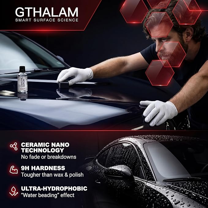 20H Crystal Serum Light Ceramic Coating Kit 50ml – Provides Up to 9+ Years of Hydrophobic Gloss, Scratch & Stain Protection, Brilliant Gloss & Mirror Shine – Easy & Effective for Car Paint, Trim, and Plastic