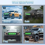 Nilight 2PCS 24 inch Truck Grille Strobe Lights Strip 384 LED Emergency Light Green White Flexible Side Flashing Warning Caution Safety Waterproof Lighting Kit for Trucks Tow Plow Construction Vehicle