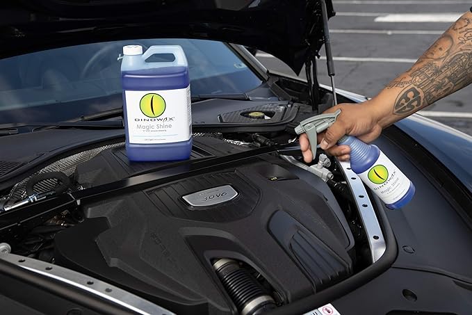 Dinowax Magic Shine | Multi-Purpose Glossy Dressing for Interior & Exterior | Professional-Grade (640 Oz)