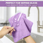 SIFANGKE Microfiber Cleaning Cloth, 12 Pack Purple Cleaning Rags for Housekeeping, Reusable Microfiber Towels for Car, Kitchen, Bathroom and Household Cleaning Supplies, 11.8"X11.8"