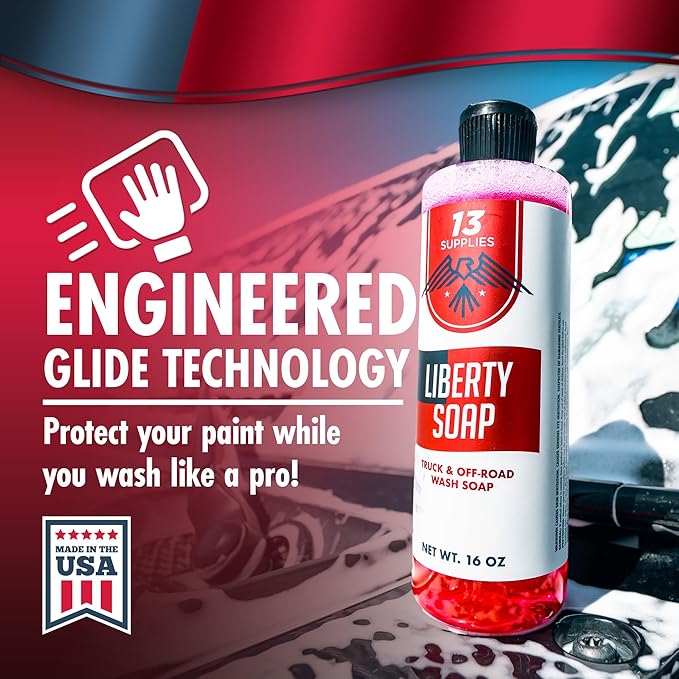 Liberty Foaming Car Wash Soap for Foam Cannon - pH Neutral Car Shampoo for Car Wash Foam Gun Pressure Wash, Thick Snow Pre-Wash Tackles Dirt, Safe for All Vehicles, Avoid Scratches on Trucks 16 fl oz