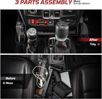 Metal Gear Shift Organizer Tray Compatible with Jeep Wrangler JL/JLU & Gladiator JT 2018-2025, Center Console Shifter Side Tray Storage Box Interior Accessories (Not for JK/JKU)