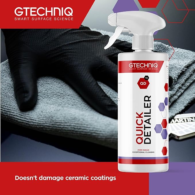 Gtechniq Quick Detailer Spray Car Polish, 169 fl oz |Removes Fingerprints and Watermarks, Enhances Protection and Shine, Easy to Apply and Long-Lasting Results