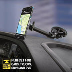 Scosche MP2WD2HD MagicMount™ Pro2 XL Heavy Duty, Strong Suction Cup Cell Phone Mount with Long Arm Windshield/Dashboard Phone Holder and Anti-Shake Stabilizer for iPhone, Android, Tablet, Car, Truck