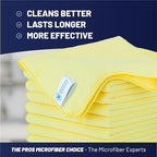 Microfiber Wholesale MW Pro 16x16 Commercial Cleaning Rags - Professional Janitorial Supplies for Dusting, Office & Heavy Duty Cleaning - Multi-Surface Dusters (Yellow, 12-Pack)