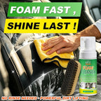 Car Interior Foam Cleaner, All-in-One Kit with Soft Brush & Microfiber Towel, Deep Clean Seats, Carpet & Upholstery, No-Rinse, Safe on Leather, Fabric, Vinyl & Plastic, 150ml (5oz)