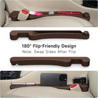Givifive Car Seat Gap Filler Set of 2, 3IN1 Seat Side Gap Filler Plug with Storage Slot & Hook Function, Soft Foam Universal Fit Car SUV Truck Fill Gap Between Seats Console Organizer（Standard Brown）