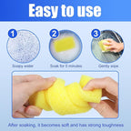 DECOHS 2 Pcs Bug Scrubber Sponge- Reusable Car Bug & Tar Remover Sponge- Car Wash Cleaning Scrub Sponges for Car Detailing (Yellow)