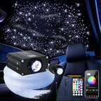 16W Car Home Starlight Headliner Kit, Twinkle & Sound Activate RGBW Fiber Optic Lights with APP & Remote Control, Star Lights for Ceiling Decoration, 200 pcs 9.8ft